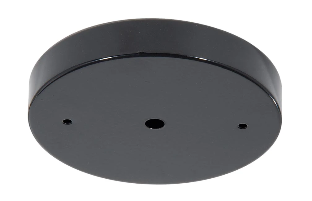 5 1/8" Steel Ceiling Canopy / Back Plate with 1/8IP slip center hole - Black Enamel Finish (10811B)