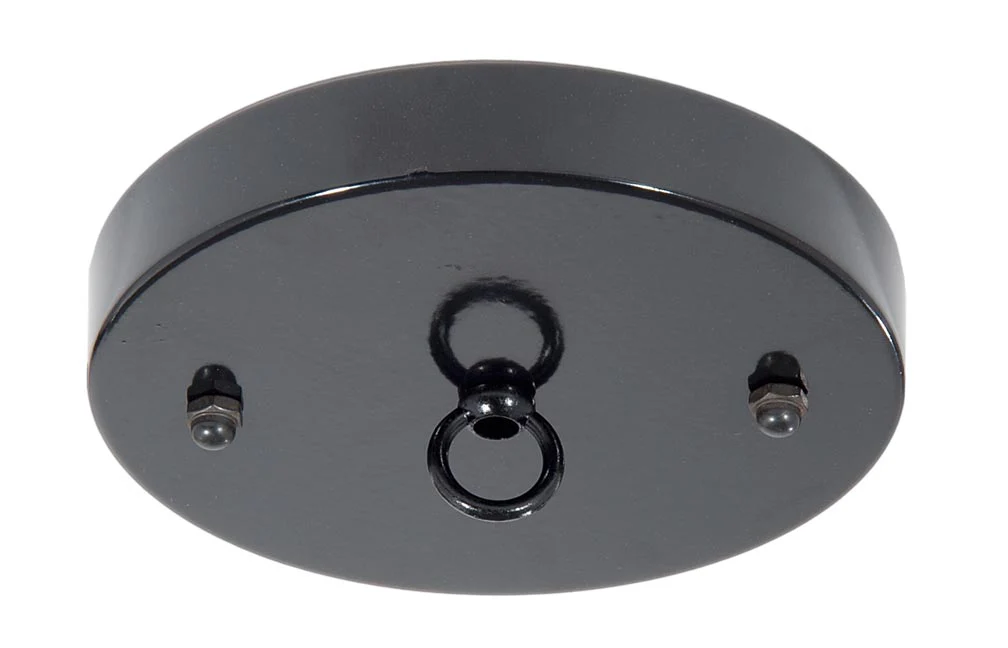 5 1/8", 1/8 IP Slip, Steel Ceiling Canopy Kit with Cast Metal Loop - Black Enamel Finish (10811BL)