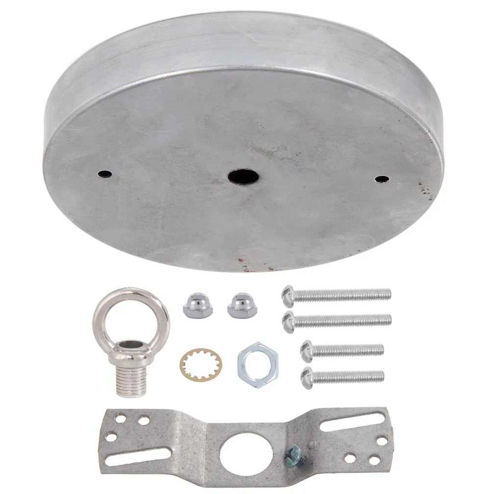 5 1/8", 1/8 IP Slip, Steel Ceiling Canopy Kit with Cast Metal Loop - Unfinished Steel (10811SL) - Image 2