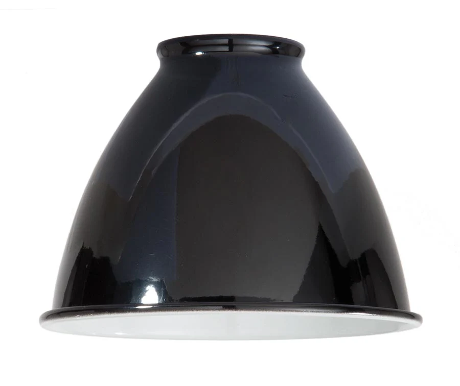 5-3/4" Diameter, Small Metal Lamp Shade - Black enamel color (08359B)