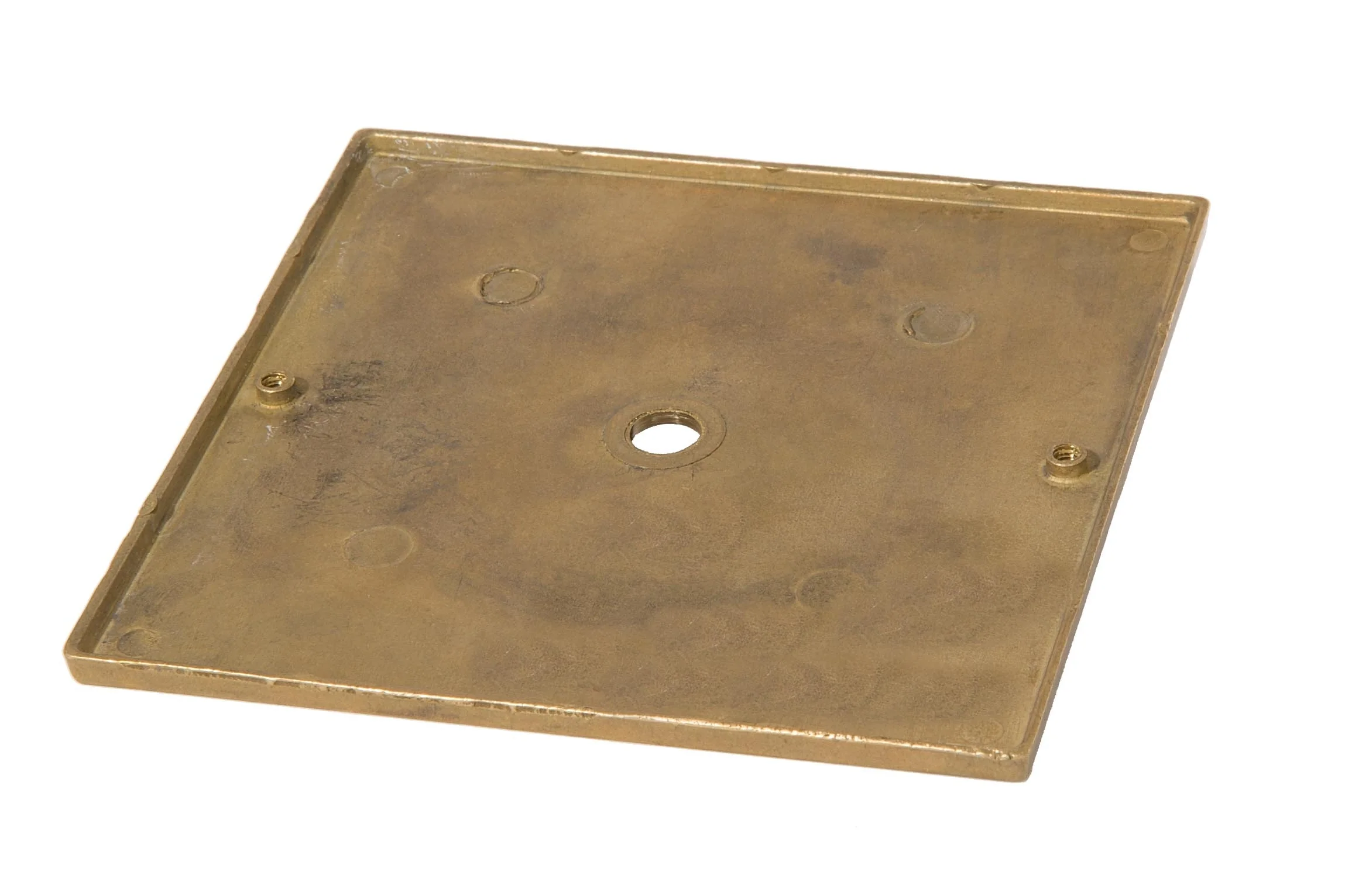 5-3/8 Inch Wide Square Top Quality Unfinished Die Cast Brass Canopy or Backplate, 1/8 IP Slip (11766U) - Image 2