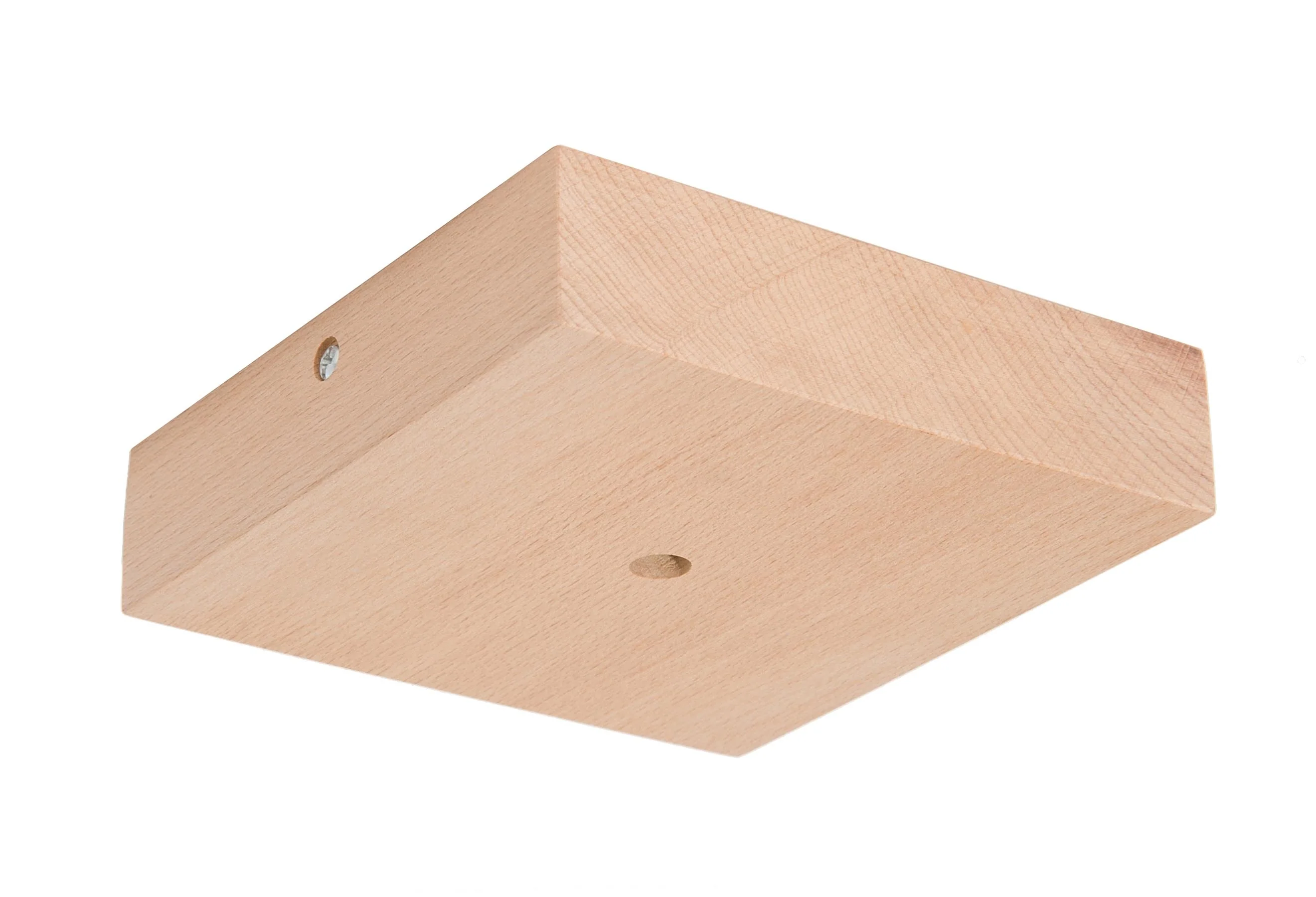 5-3/8" Wide Square Beech Wood Canopy & Hardware Kit, 7/16" Center Hole, Unfinished (11760UK)