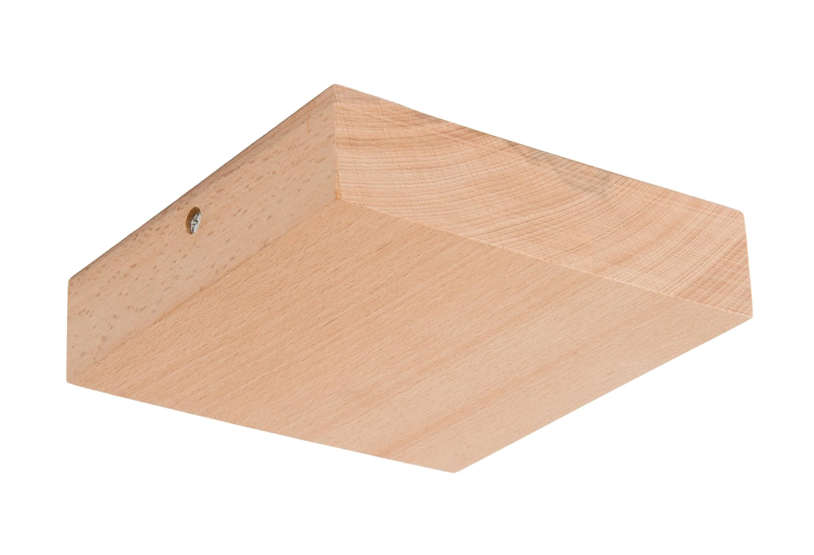 5-3/8" Wide Square Beech Wood Canopy & Hardware Kit, No Center Hole, Unfinished (11761UK)