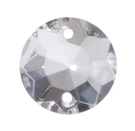 5/8" (16mm) Clear Crystal Round Rose Jewel (54030)