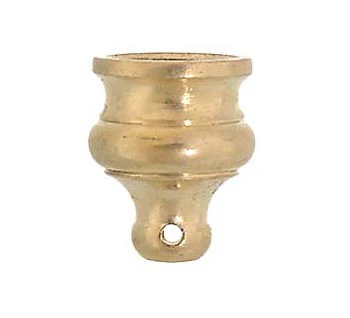 5/8" ht., Brass Knob w/Side Hole for hanging prism/crystal (10966H)