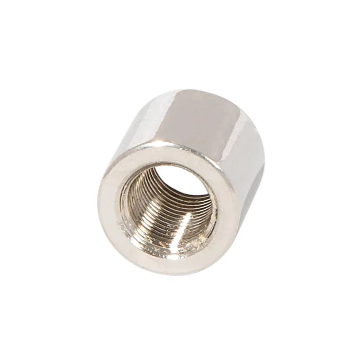 5/8 Inches Tall Brass Coupling, 1/8F, Polished Nickel Finish (21169N) - Image 2
