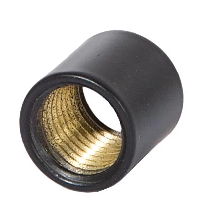 5/8" Tall Brass Lamp Coupling, 1/4F Tap, Satin Black (21127BK) - Image 2