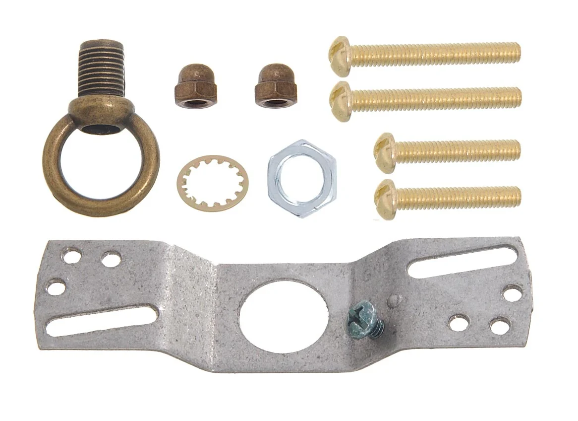 5" Dia. Antique Brass Finish Canopy & Hardware Kit, 1/8 IP Slip, Matching Finish (11746A) - Image 2