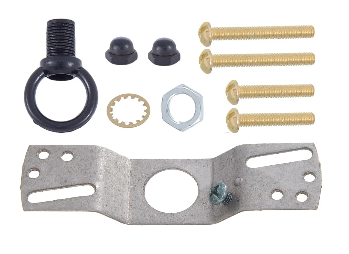 5" Dia. Black Gloss Canopy & Hardware Kit, 1/8 IP Slip, Matching Finish (11746BL) - Image 2