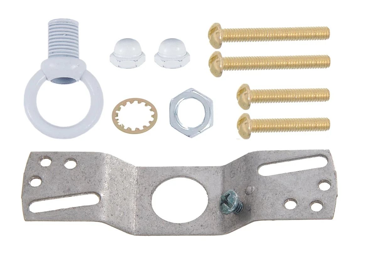 5" Dia. White Gloss Canopy & Hardware Kit, 1/8 IP Slip, Matching Finish (11746W) - Image 2