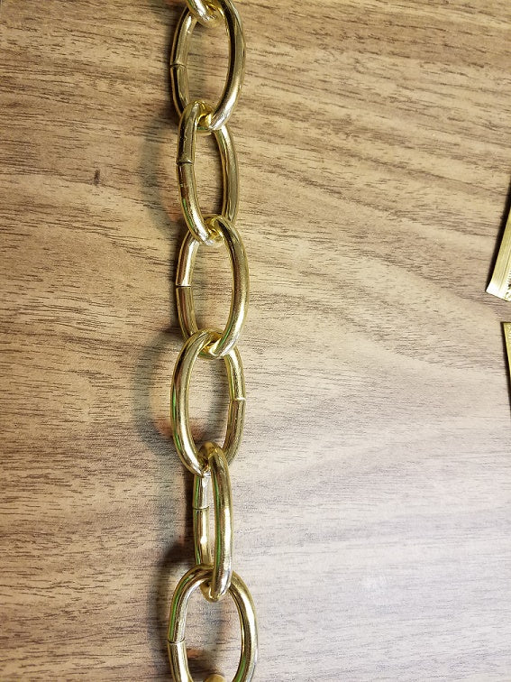 5 Gauge Heavy Duty Brass Plated Steel Oval Chain (12990) - Image 2