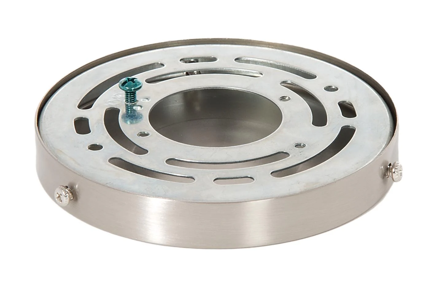 4-7/8 Inch Diameter Satin Nickel Side Mounting Steel Canopy with Hardware Set (11762SN) - Image 3