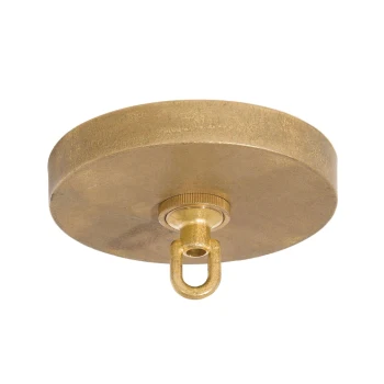 5 Inch Diameter Top Quality Unfinished Die Cast Brass Modern Canopy With Screw Collar Loop & Ceiling Hardware (11769U)