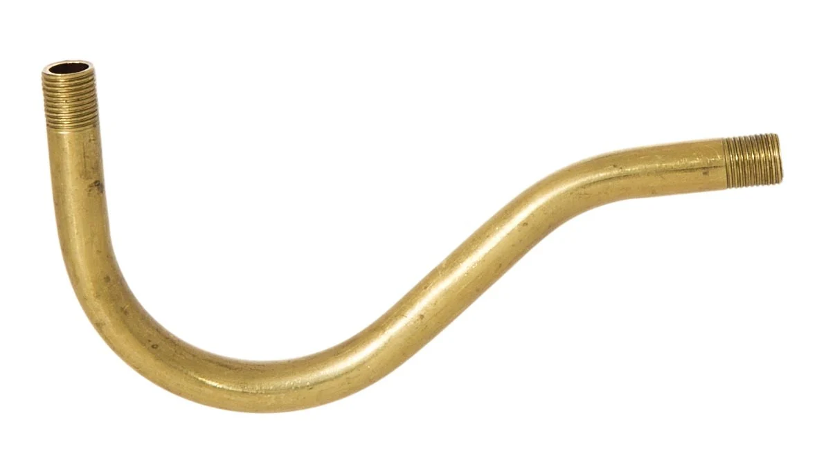 5" Long Solid Brass Pin-Up Lamp Arm,1/8M Both Ends, Unfinished (12097U)