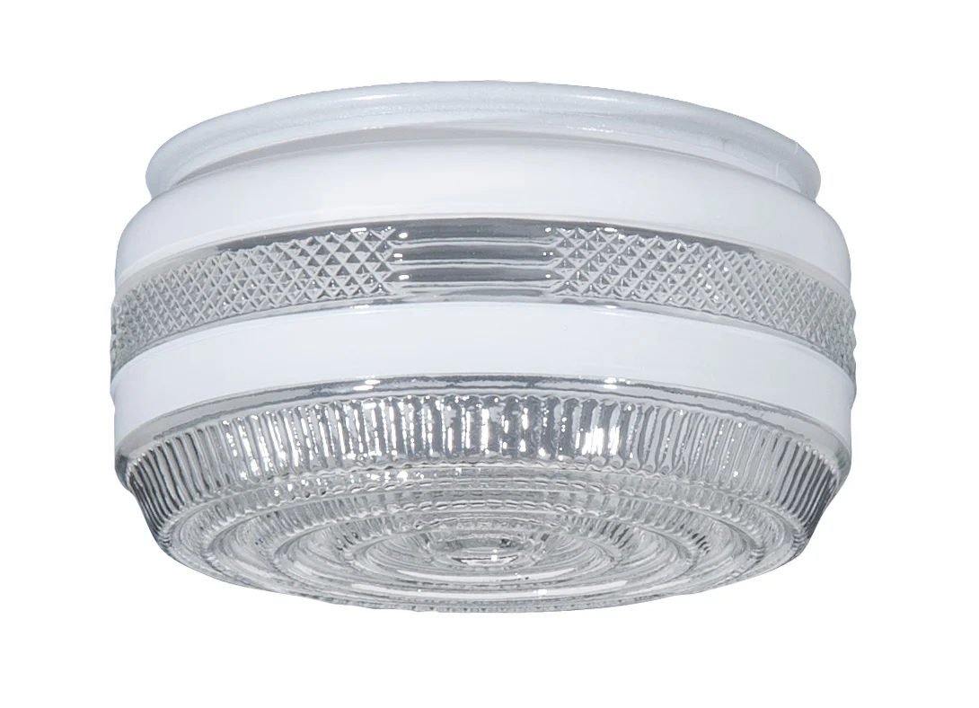 6 1/2" Disk Shaped Porch and Utility Room Glass Shade, 5-7/8 inch lip fitter (08629)