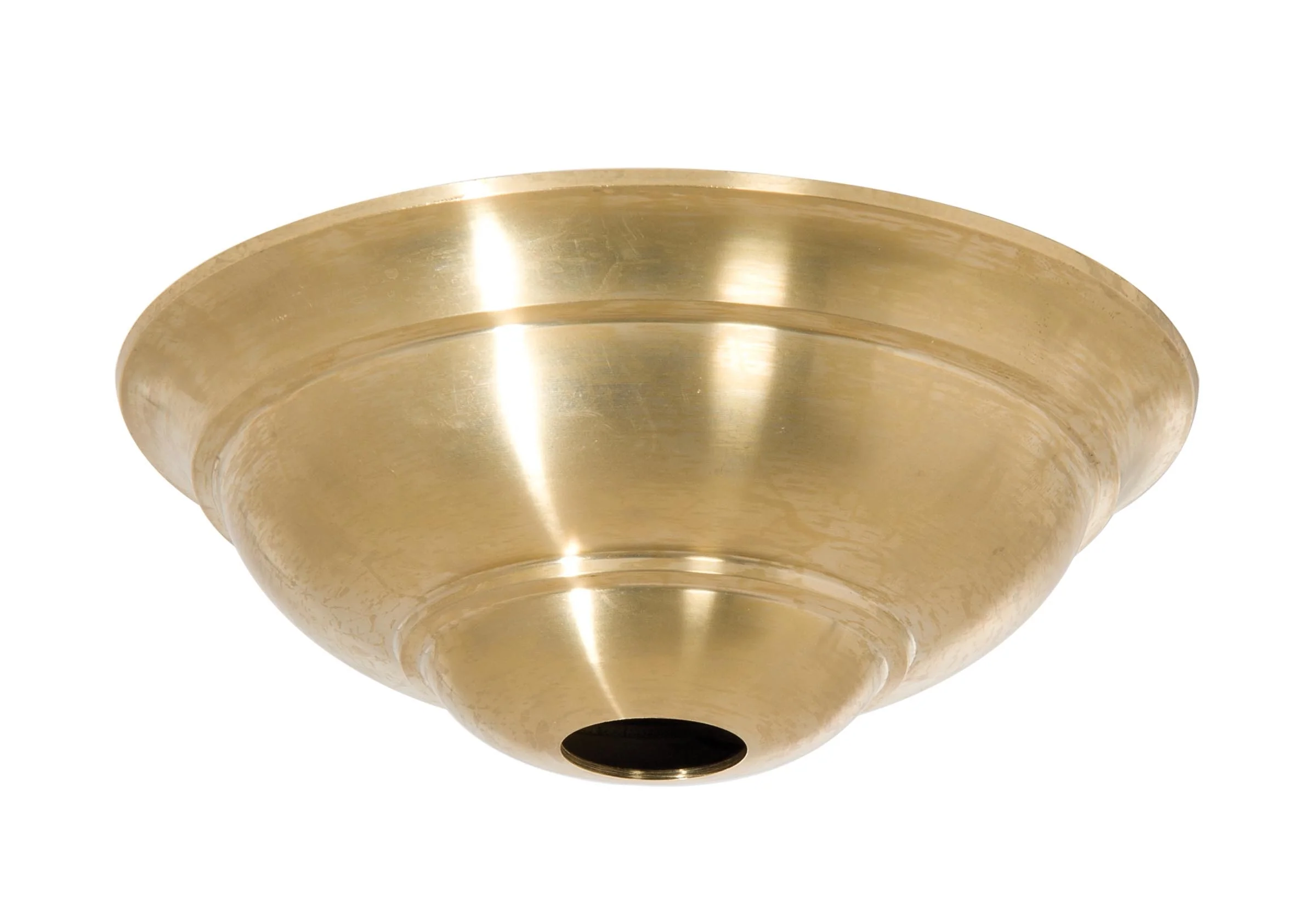 6-1/4 Inch Diameter Unfinished Brass Die Cast Lamp Canopy, Choice of Screw Collar Hole Size (11731UB)