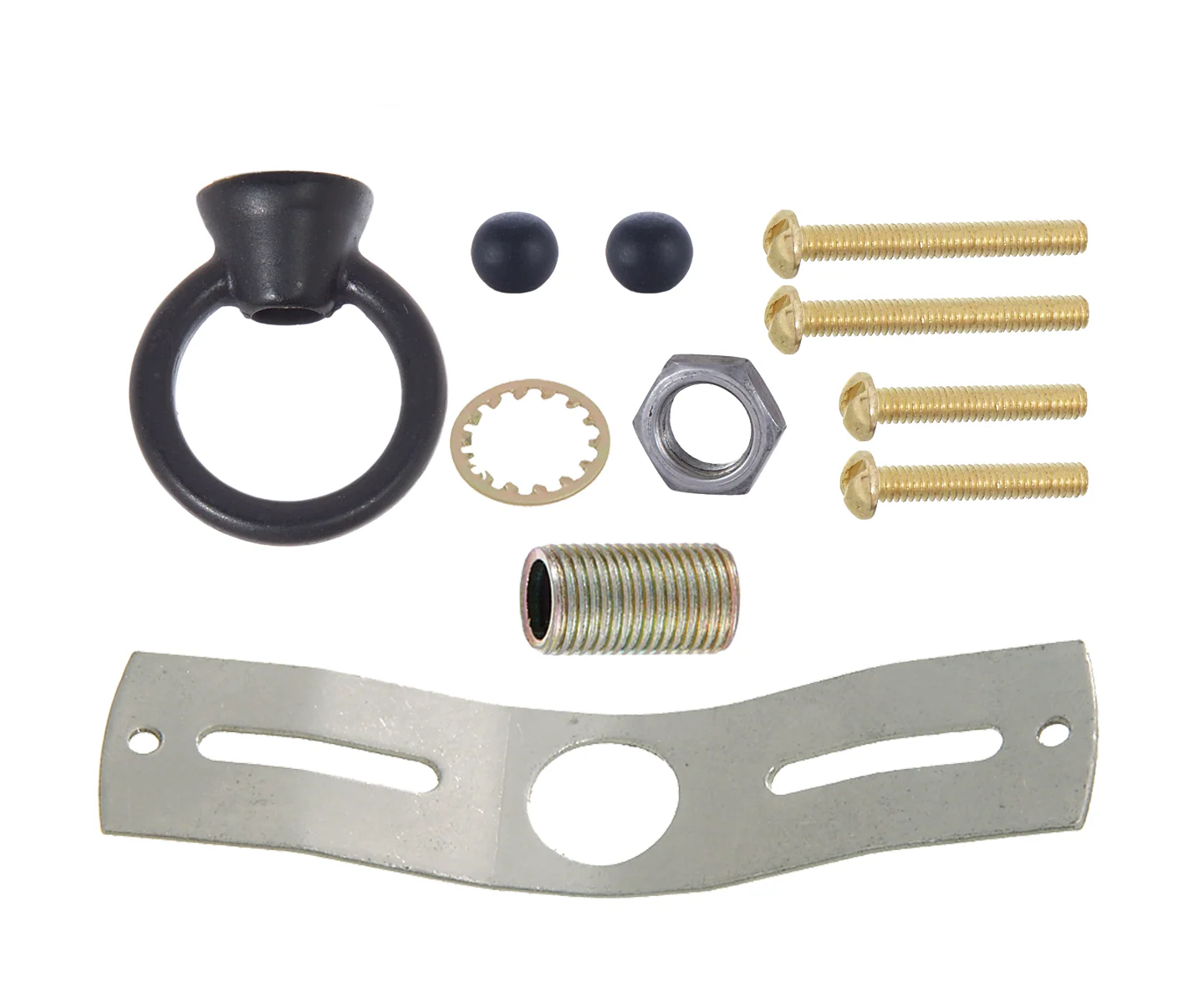 6-9/16 Inch Diameter Satin Black Steel Canopy with Hardware Kit (11466BKL) - Image 2