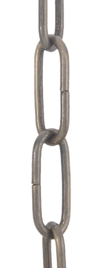 6 Gauge Antique Brass Plated Steel, Heavy Duty Straight-Sided Chain (12991A) - Image 2
