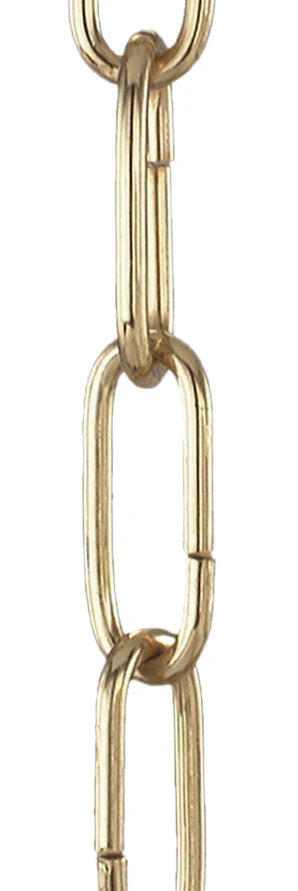 6 Gauge Brass Plated Steel, Heavy Duty Straight-Sided Chain (12991)