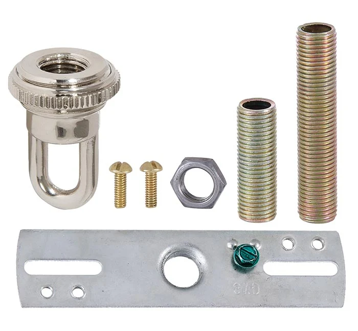 6 Inch Diameter Clear Crystal Canopy For Chandelier, Nickel Plated Brass Insert & Matching Screw Collar Hardware Kit (11759N) - Image 3