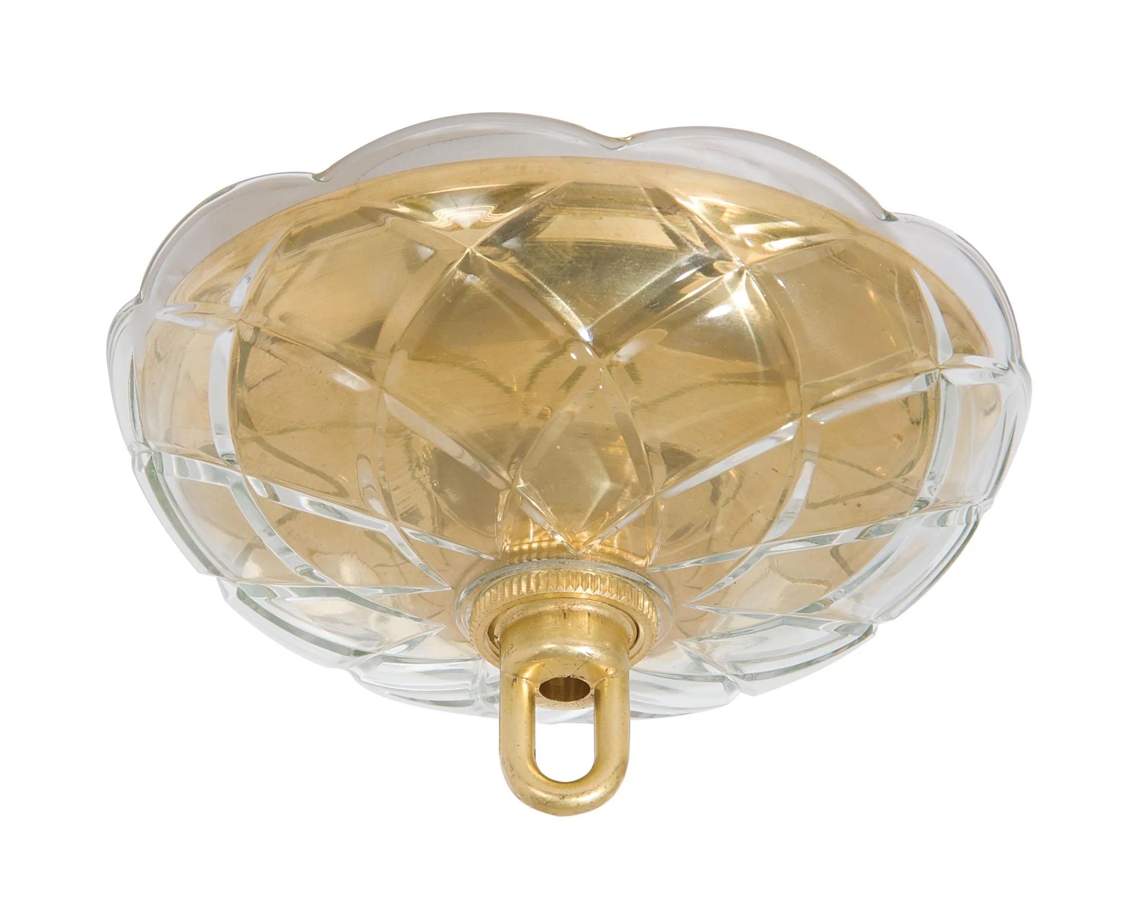 6 Inch Diameter Clear Crystal Canopy for Chandelier With Polished Brass Insert & Screw Collar (11759)