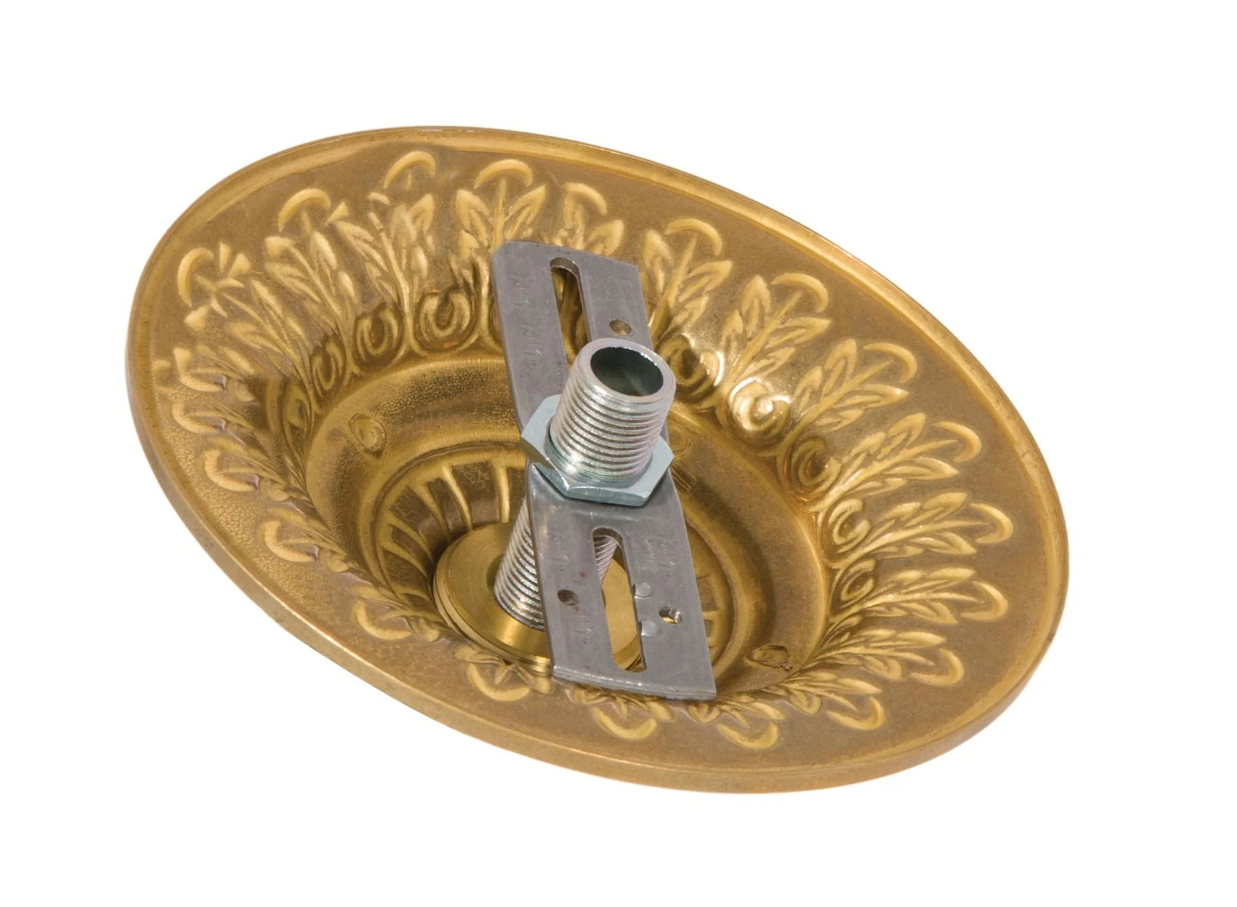 6 Inch Diameter Unfinished Die Cast Brass Canopy w/ Heavy Duty Loop and Hardware Kit (11799UB) - Image 2