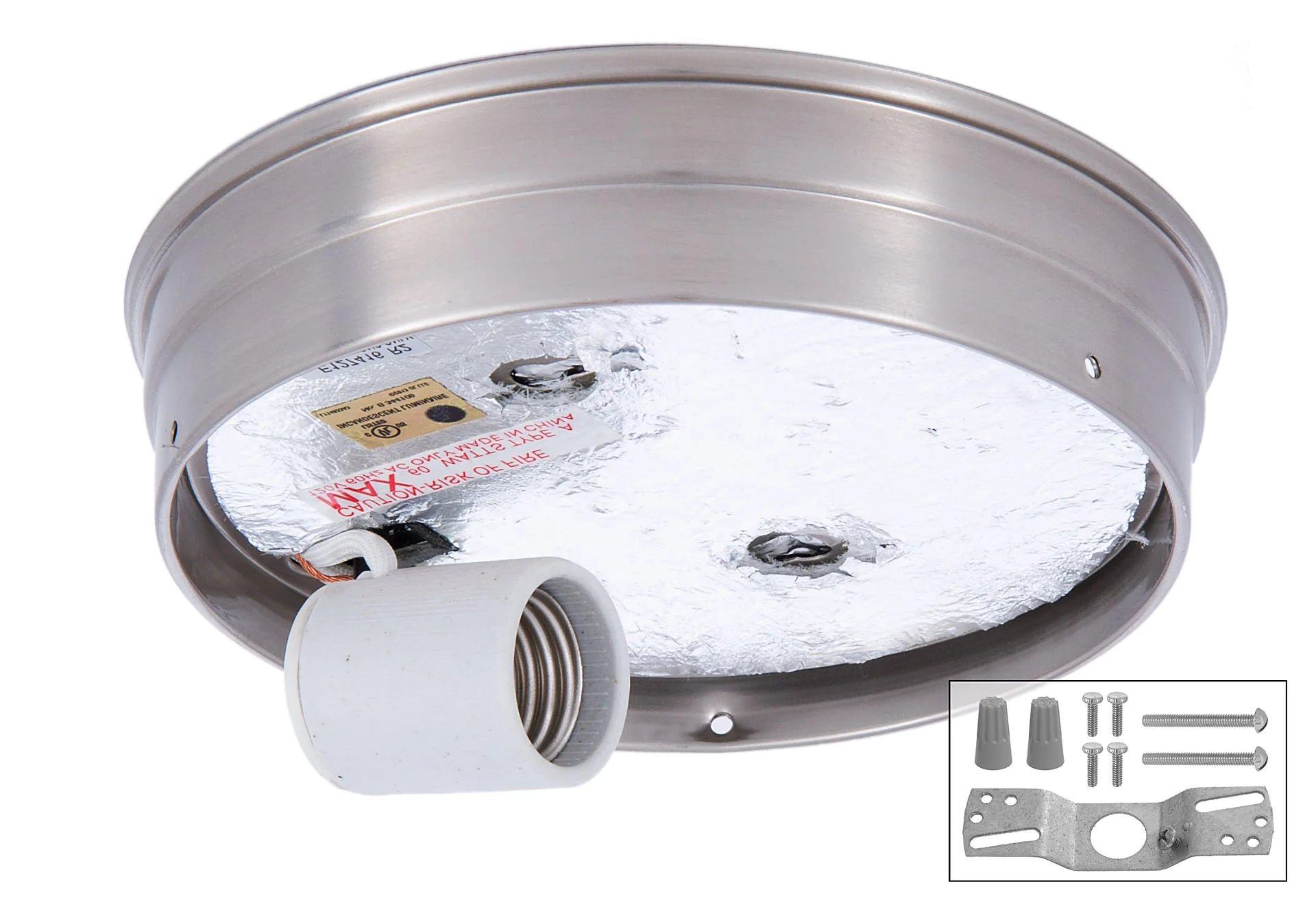 6 Inch Fitter Wired Flush Mount Ceiling Fixutre in Satin Nickel Finish (11880SN)