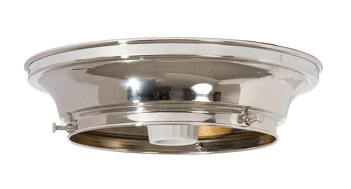 6 Inch Fitter Wired Polished Nickel Finish Brass Flush Mount Fixture (69452N)