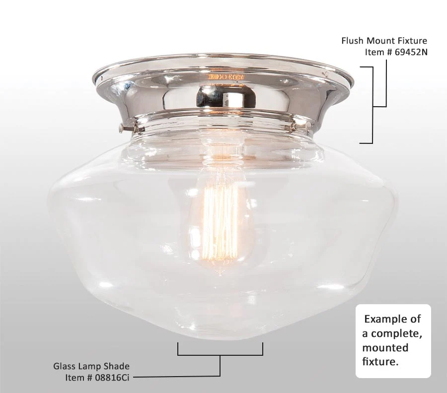 6 Inch Fitter Wired Polished Nickel Finish Brass Flush Mount Fixture (69452N) - Image 2