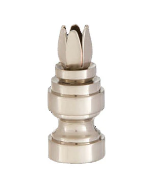 1-1/4" Tall, 6 Prong Design, Base Only Finial, Satin Nickel Finish 1/4-27F Tap (20972S)