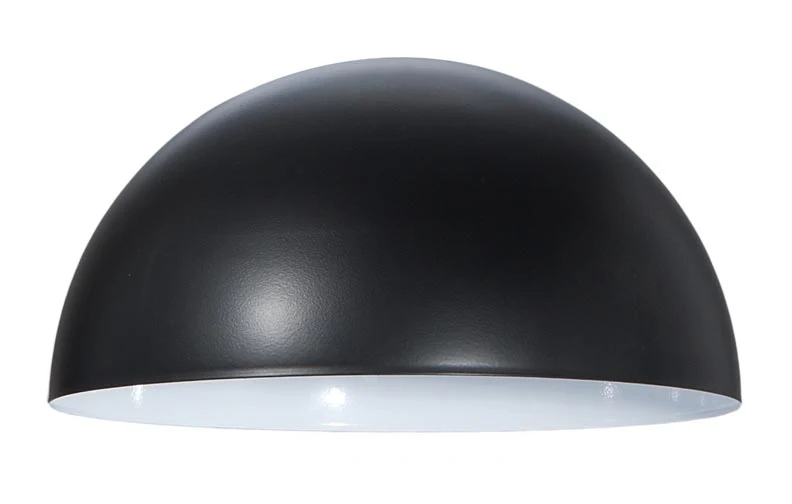 8" Diameter, Modern Half-Dome Metal Lamp Shade - Satin Black Finish (08372BK)