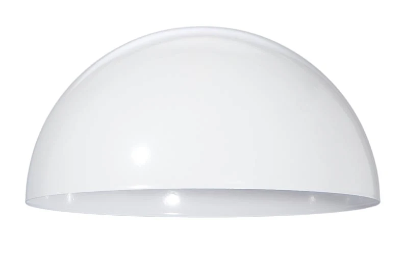 8" Diameter, Modern Half-Dome Metal Lamp Shade - White Finish (08372W)