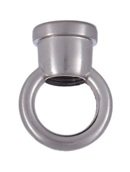 1-1/8" Tall Cast Loop with Wire Way, 7/8" diameter, tap 1/8F (3/8" diameter), Satin Nickel Finish (12971SN)