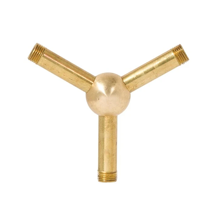 7/8 Inch Diameter Unfinished Brass 3-Way Ball Arm Back, 1/8F (21258U) - Image 2