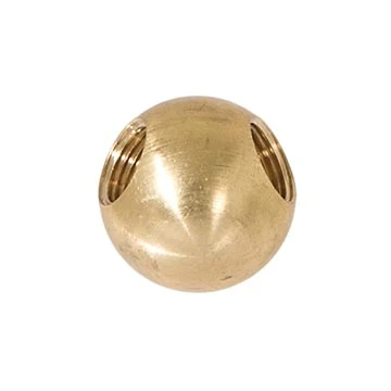 7/8 Inch Diameter Unfinished Brass 3-Way Ball Arm Back, 1/8F (21258U) - Image 3