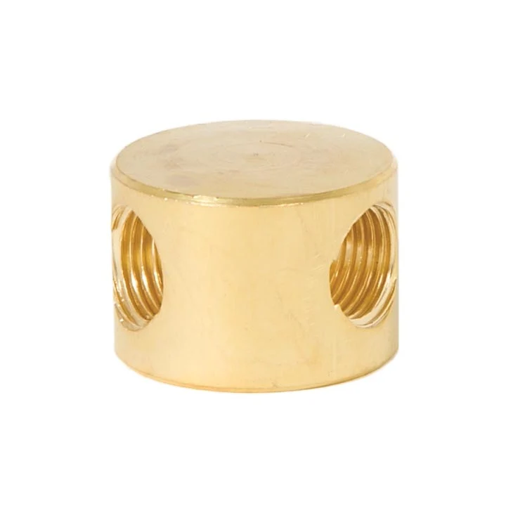 7/8 Inch Height Unfinished Brass Straight Disk 3-Way Arm Back , 1/4F (21255U)