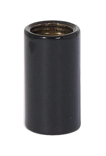7/8 Inch Tall Brass Glossy Black Lamp Coupling, 1/8F Tap (20875BL)