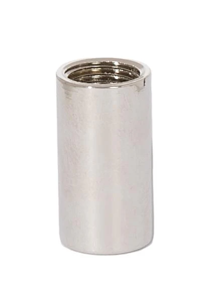 7/8 Inch Tall Brass Polished Nickel Lamp Coupling, 1/8F Tap (20875N)