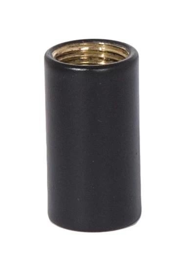 7/8 Inch Tall Brass Satin Black Lamp Coupling, 1/8F Tap (20875BK)