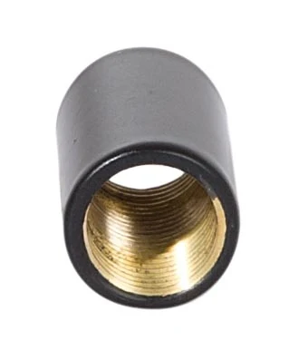 7/8 Inch Tall Brass Satin Black Lamp Coupling, 1/8F Tap (20875BK) - Image 2