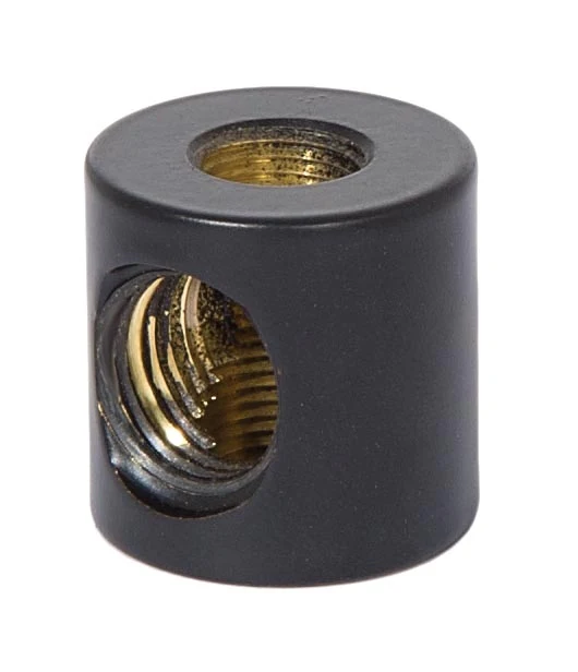 7/8 Inch Tall Satin Black 3-Way Brass Armback, 1/8F & 1/4F Tap (21204BK)