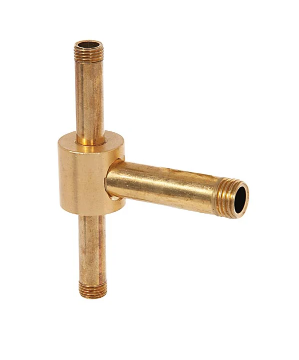 7/8 Inch Tall Unfinished 3-Way Brass Armback, 1/8F &1/4F Tap (21204U) - Image 4