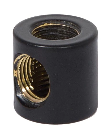 7/8 Inch Tall Satin Black Finish 3-Way Brass Armback, 1/4F Tap (21173BK)