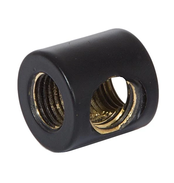 7/8 Inch Tall Satin Black Finish 3-Way Brass Armback, 1/4F Tap (21173BK) - Image 2
