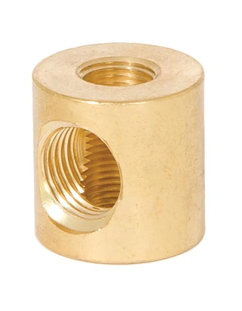 7/8 Inch Tall Unfinished 3-Way Brass Armback, 1/8F &1/4F Tap (21204U)