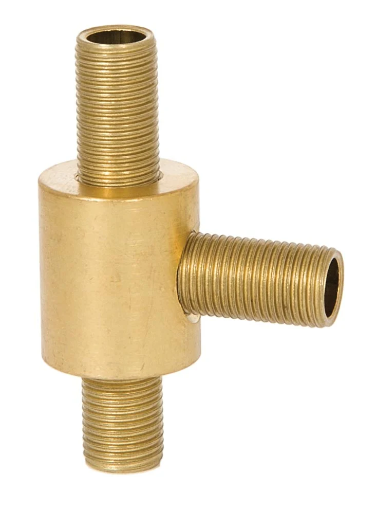 7/8 Inch Tall Unfinished Brass 3-Way Brass Armback, 1/8F Tap (21208U) - Image 3