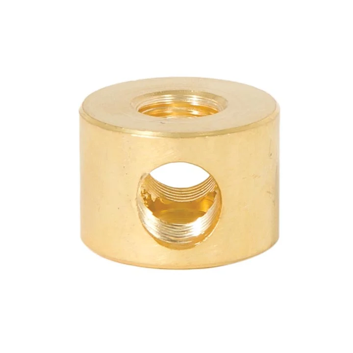 7/8 Inch Unfinished Brass Straight Disc 2-Way Arm Back , 1/4F (21254U) - Image 3