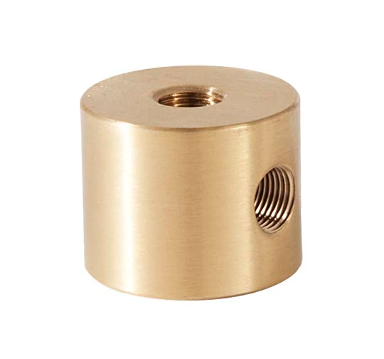 1 Inch Height, 3-Way Unfinished Brass Straight Disk Arm Back, 1/8F top, bottom, side (21294U)