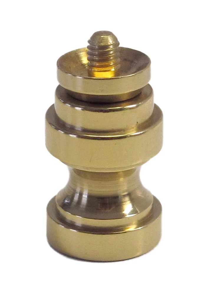 7/8" Tall Lamp Finial Base with 4mm threaded Post, Tapped 1/4-27F (20973)