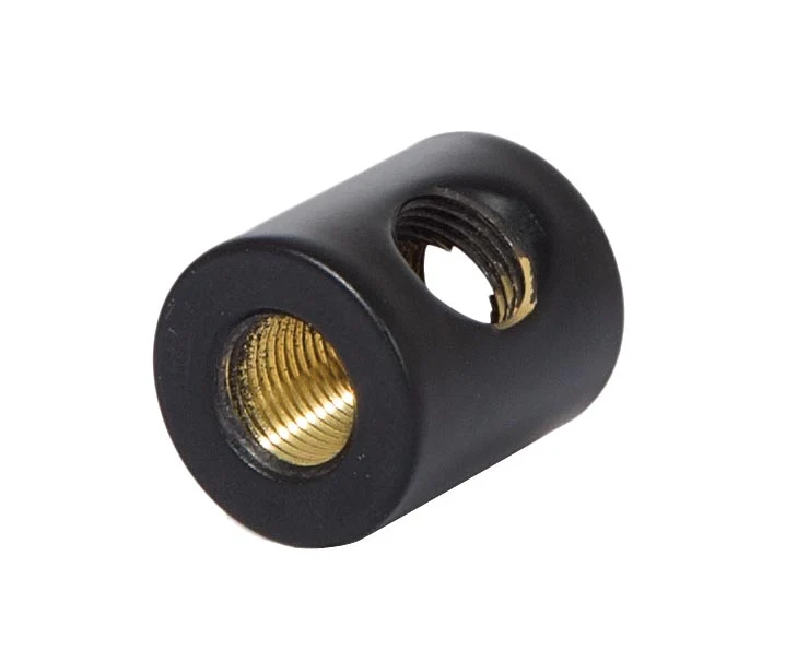 7/8" Tall 3-Way Brass Armback, 1/8F Tap, Satin Black (21208BK) - Image 2